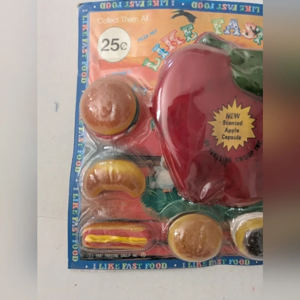 Apple Scented Fast Food Play Set. Vintage Toy Vending Machine Display